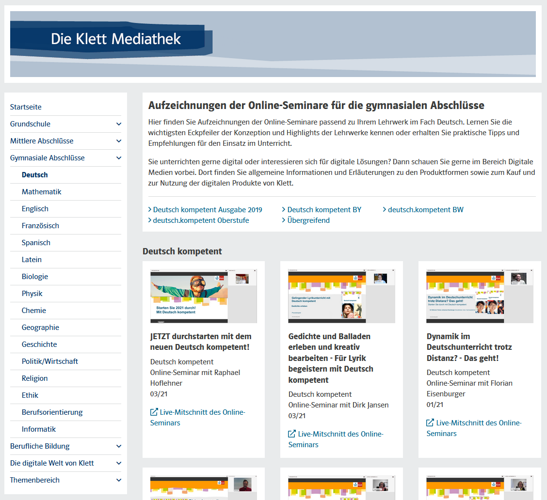 Die Klett Mediathek