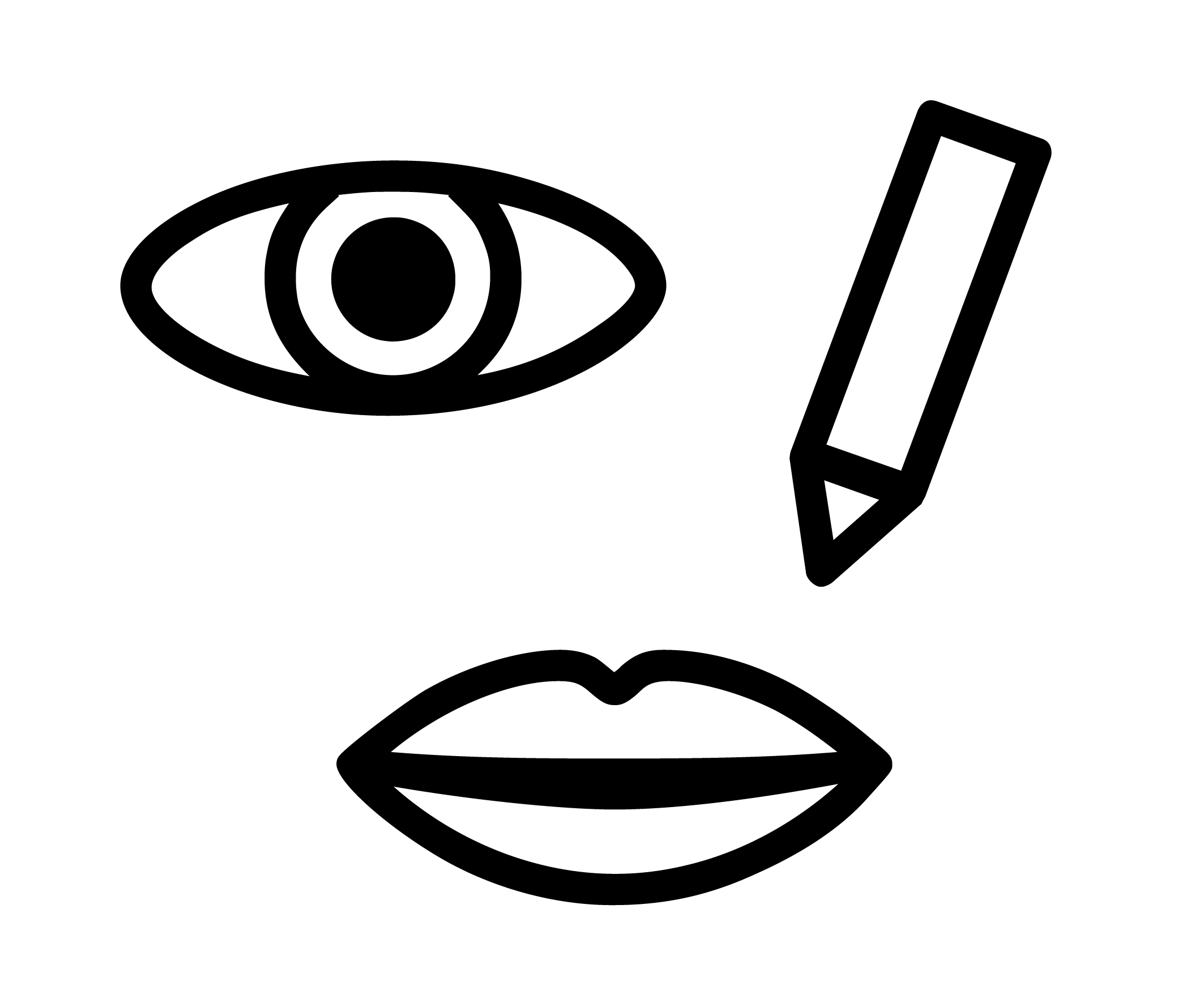 Pantomime Auge Stift Mund