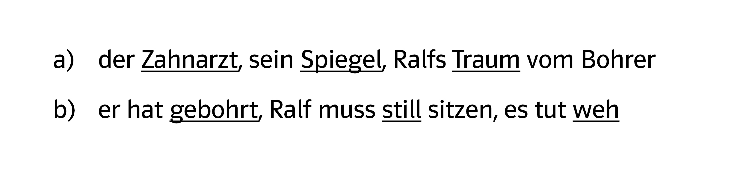 Testwörter Beispiel Aufgabe