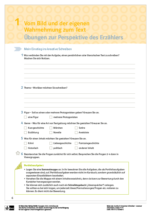 Montagspaket kreatives Schreiben Kursbuch kreatives Schreiben Literatur