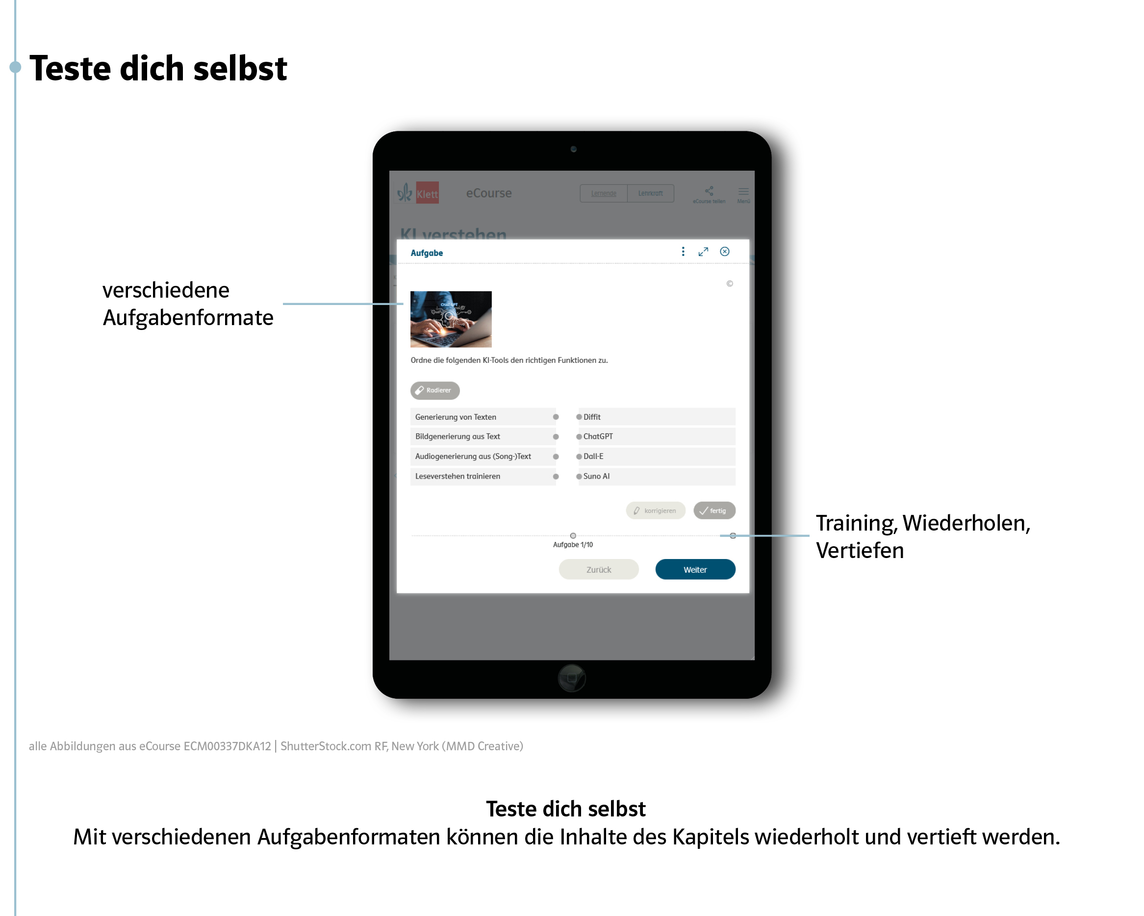 Deutsch Blog eCourse "KI verstehen" Blick ins Produkt