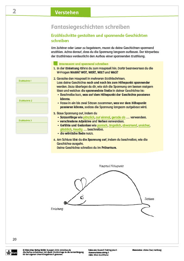 Voransicht Kopiervorlage Deutsch Training plus 5 Fantasiegeschichte aus 978-3-12-217961-8